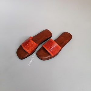 Moroccan leather sandals, Women's leather sandals, Handmade summer sandals, hand-woven leather sandals