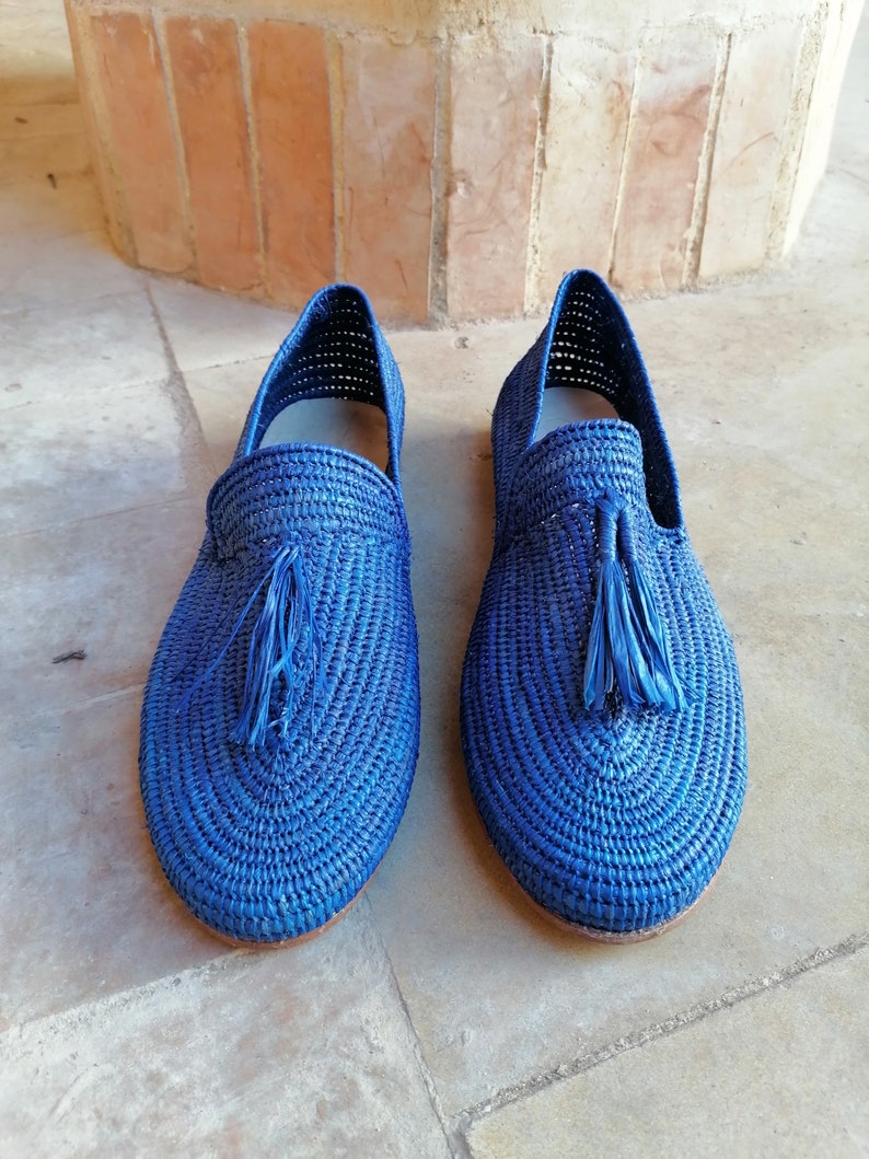 Raffia Shoes for Women, Natural Raffia Loafers, Handmade Raffia Mules, Moroccan Raffia Shoes,100% Natural Raffia image 2
