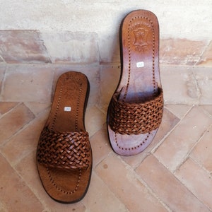 Moroccan Braided Leather Sandals, Women&#39;s Leather Sandals, Handmade Summer Sandals, Gift for Her, Moroccan Leather Shoes