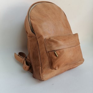 Moroccan Leather Backpack / Handmade Unisex Backpack / Boho Leather Backpack / Brown Leather Backpack