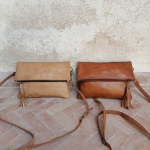 Marokkanische Ledertasche, Boho-Tasche, Leder-Umhängetasche, Berber-Ledertasche, Damen-Ledertasche, handgefertigt aus echtem Leder