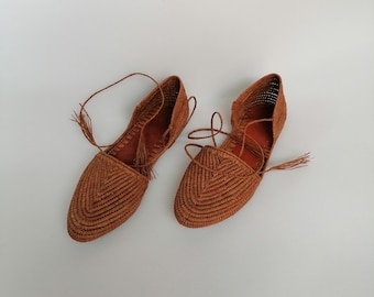 Natural raffia sandals, Raffia shoes for women, handmade raffia mules, summer sandals, gift for her, Moroccan raffia