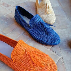 Raffia Shoes for Women, Natural Raffia Loafers, Handmade Raffia Mules, Moroccan Raffia Shoes,100% Natural Raffia image 9