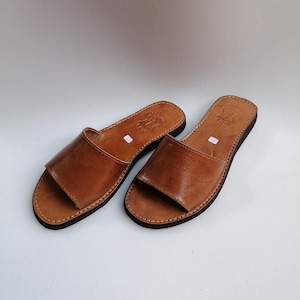 Moroccan leather sandals, Women&#39;s leather sandals, Handmade summer sandals, Gift for her, Moroccan leather shoes