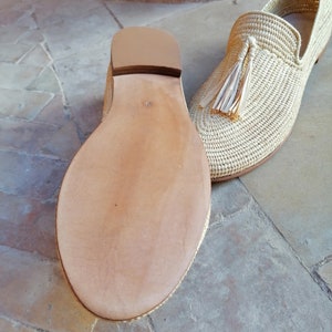 Raffia Shoes for Women, Natural Raffia Loafers, Handmade Raffia Mules, Moroccan Raffia Shoes,100% Natural Raffia image 7