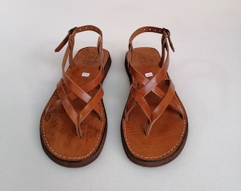 Sandales cuir marocaines ,Sandales cuir femmes ,Sandales d été faites à la main,Cadeau pour elle,Chaussures en cuir marocain