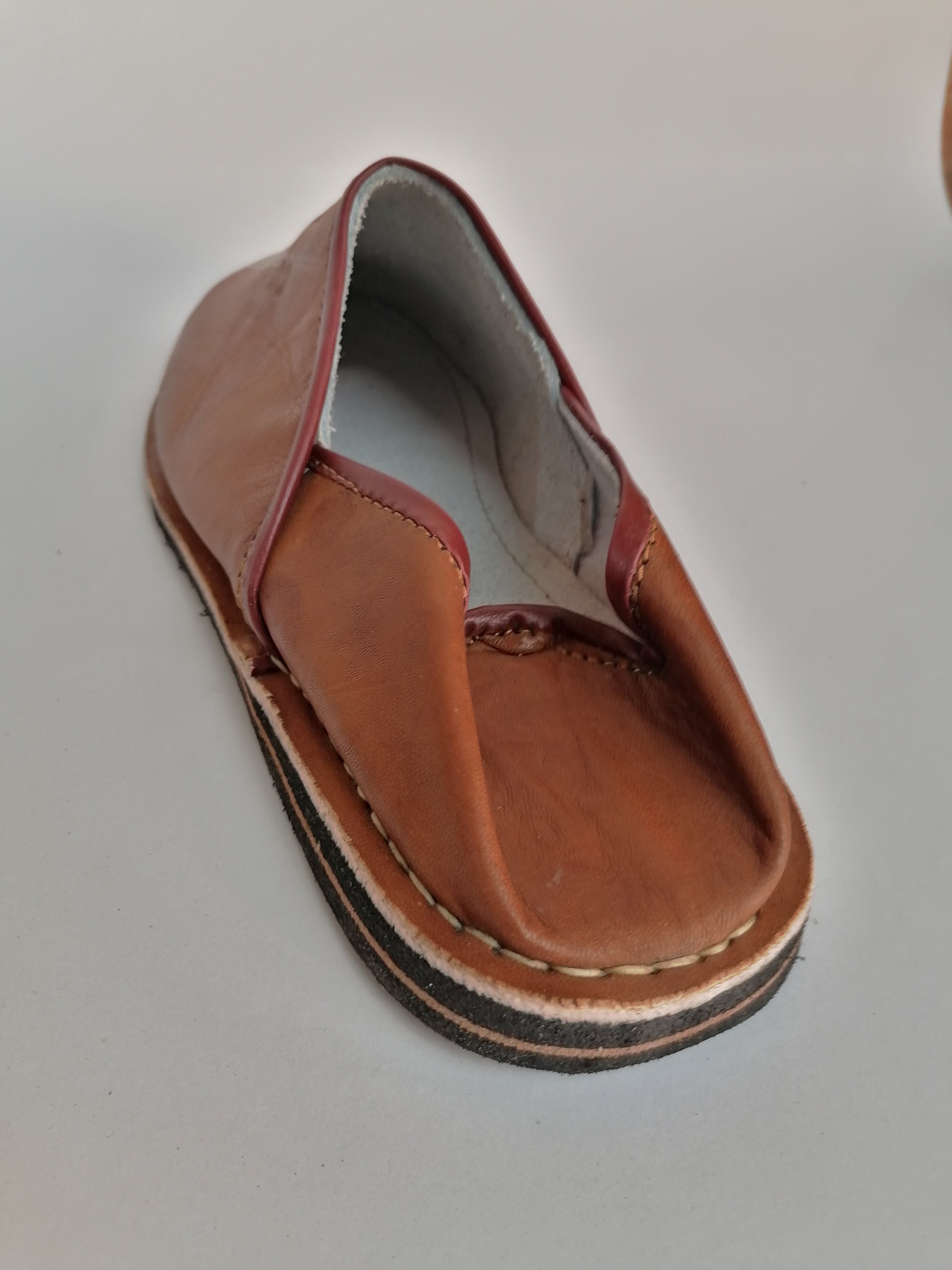 Babouches Berbères En Cuir Véritable - Fabrication Artisanale 100% - Taille 40 - Neuf Avec Emballage