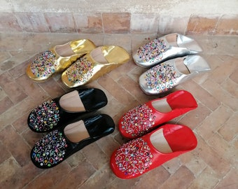 Leather Babouches - 100% Handmade || Leather Slippers || Women's Babouches || Entirely Handcrafted