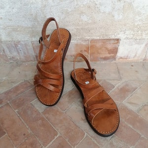 Moroccan leather sandals, Women&#39;s leather sandals, Handmade summer sandals, Gift for her, Moroccan leather shoes