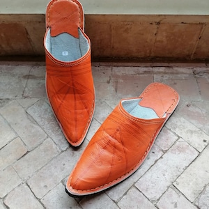 Berber-Hausschuhe || Lederhausschuhe 100 % handgefertigt || Herren-Slipper || Komplett von Hand entworfen