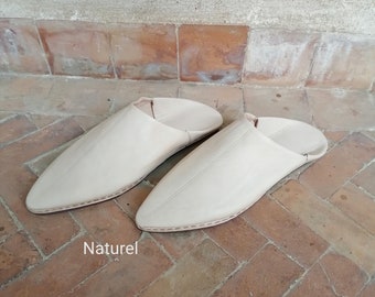 Fully Hand-Stitched Moroccan Slippers || Men's slippers || Women's slippers || Natural Tanning - Artisanal Manufacturing