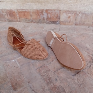 Natural raffia sandals, Raffia shoes for women, handmade raffia mules, summer sandals, gift for her, 100% leather and raffia