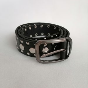 Cowhide studded belt, handmade