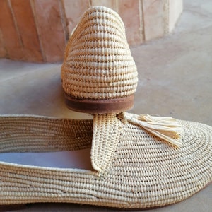 Raffia Shoes for Women, Natural Raffia Loafers, Handmade Raffia Mules, Moroccan Raffia Shoes,100% Natural Raffia image 5