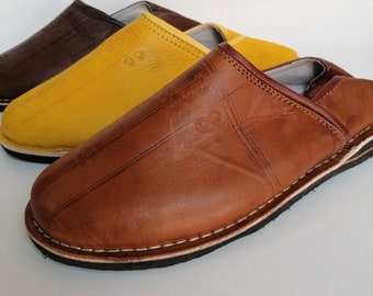 Berber Slippers || Leather Slippers 100% Handmade || Men's Slippers || Entirely Handcrafted