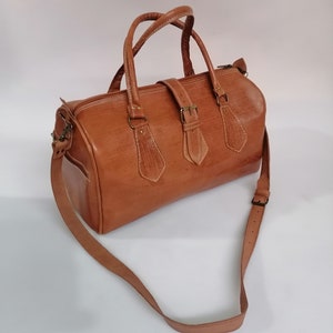 Leather duffle bag, holiday duffel bag, handmade leather bag, leather weekend bag, leather sports bag, Moroccan leather bag