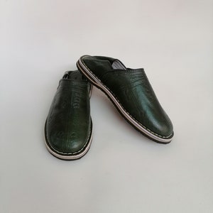 Berber-Hausschuhe || Lederhausschuhe 100 % handgefertigt || Herren-Slipper || Komplett von Hand entworfen