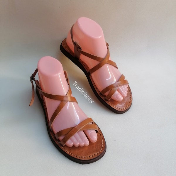 Moroccan leather sandals, Women's leather sandals, Handmade summer sandals