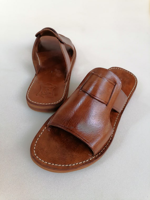 Sandales cuir marocaines ,Sandales cuir hommes , Sandales d été faites à la main,Cadeau pour homme ,Chaussures en cuir marocain