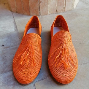 Raffia Shoes for Women, Natural Raffia Loafers, Handmade Raffia Mules, Moroccan Raffia Shoes,100% Natural Raffia image 3