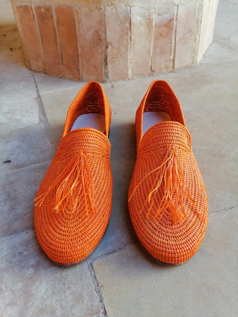 Raffia Shoes for Women, Natural Raffia Loafers, Handmade Raffia Mules, Moroccan Raffia Shoes,100% Natural Raffia image 3