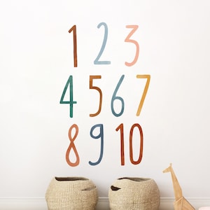 Nursery Rainbow Numbers Wall Sticker , Playroom Wall Decal,  Kids Educational Wall Decor