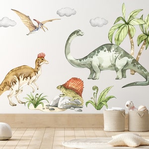 Autocollant Mural Dinosaures noms scientifiques - TenStickers