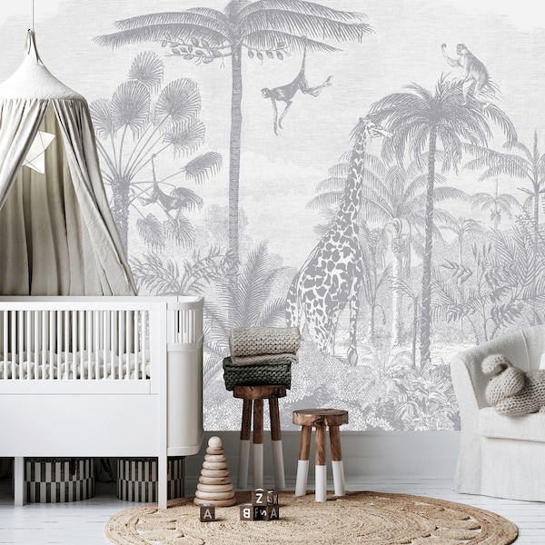 Safari Nursery Wallpaper - Etsy