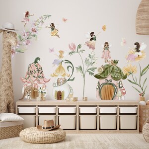 Fairy Wall Decal, Watercolor Fairies Wall Decal, Nursery Fairytale ...