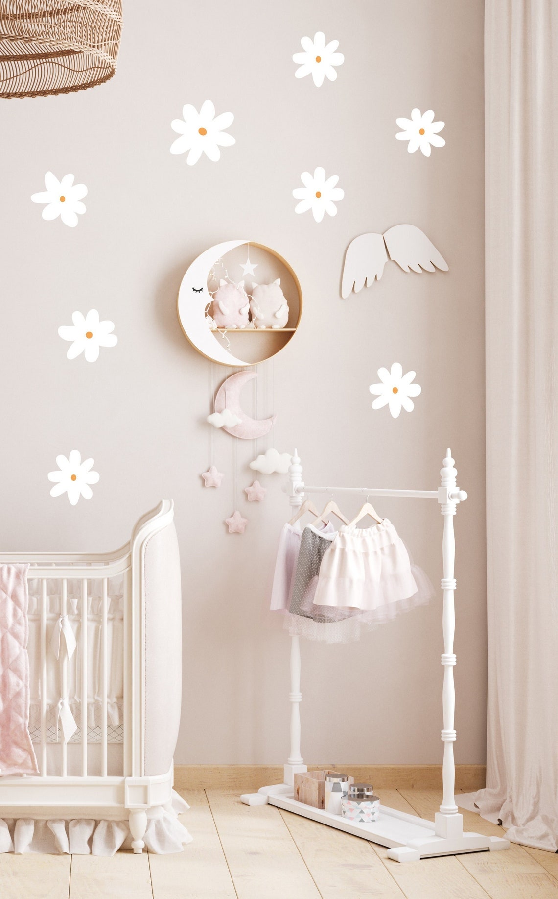 Daisy Wall Decal Flower Wall Decals Daisy Boho Wall Etsy