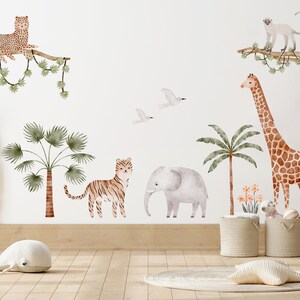 Watercolor Safari Animals Wall Decal Set: Peel & Stick Nursery Decor - Etsy