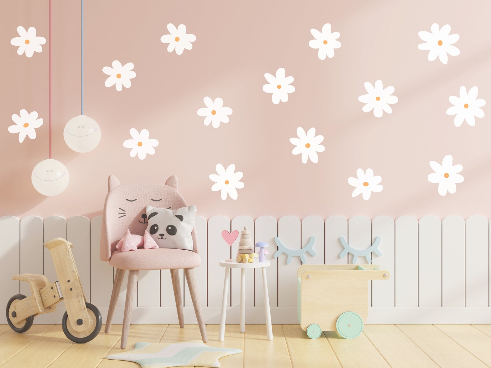 Daisy Wall Decal Flower Wall Decals Daisy Boho Wall Etsy