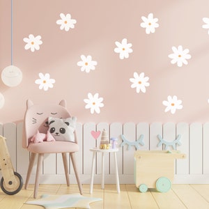 Daisy Wall Decals, Flower Wall Stickers, Nursery Decor, Kids Room Wall Art