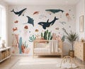 Ocean Animal Wall Decals , Sea Life Stickers, Under the Sea Nursery Decor, Kids Room Wall Art