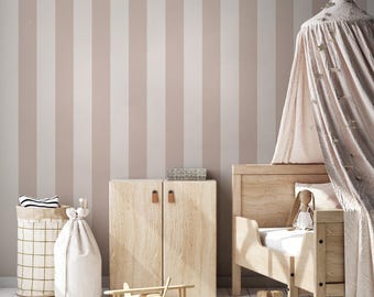 Bold Stripe Nursery Wallpaper Mural: Modern Peel and Stick Decor