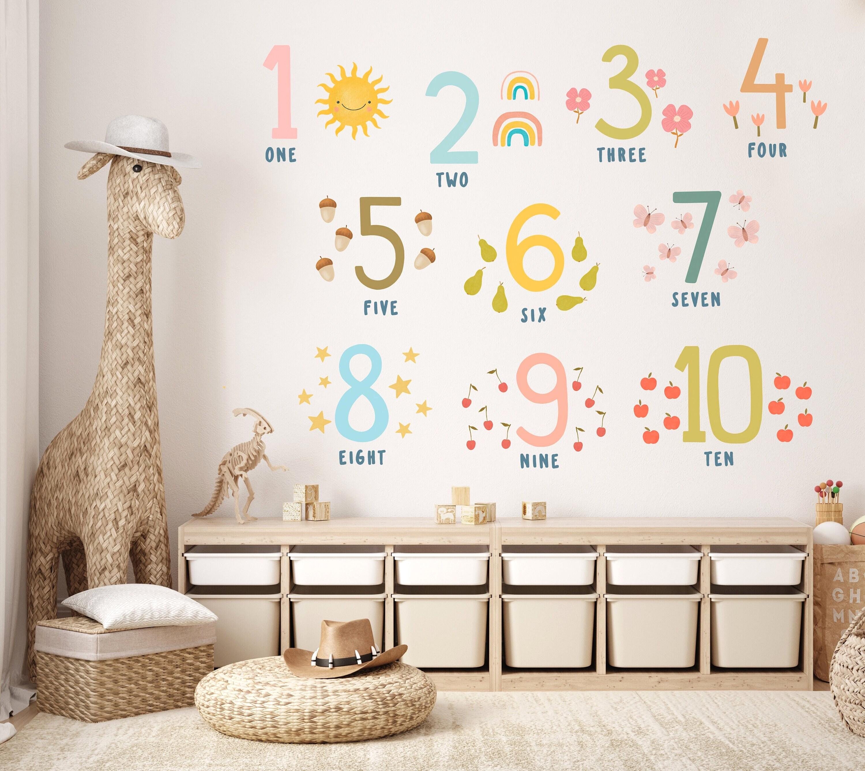 Nursery Rainbow Numbers Wall Sticker , Playroom Wall Decal, Kids ...