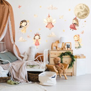 Watercolor Fairy Wall Decal, Removable Nursery Sticker - Etsy