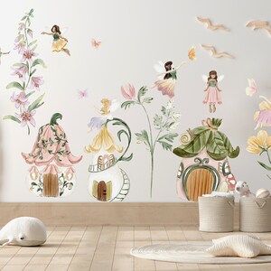 Fairy Wall Decal, Watercolor Fairies Wall Decal, Nursery Fairytale ...
