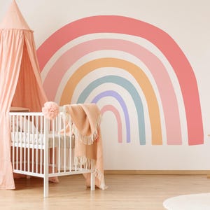 Pastel Rainbow Wall Decal: Boho Nursery Watercolor Stickers - Etsy
