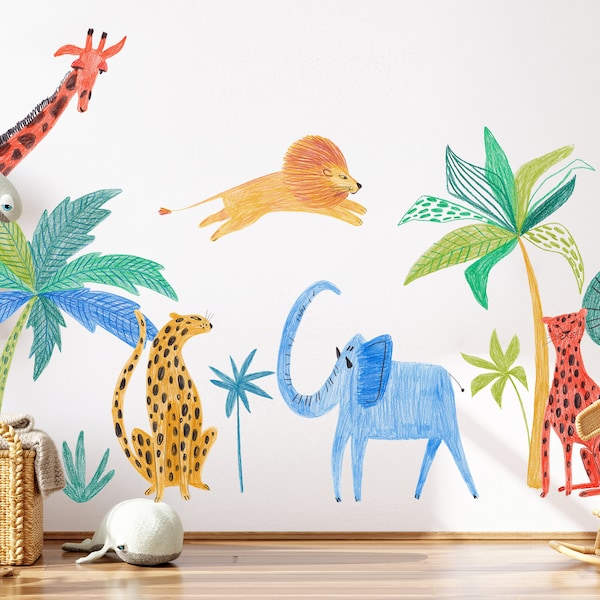 Wall Decal Jungle Etsy
