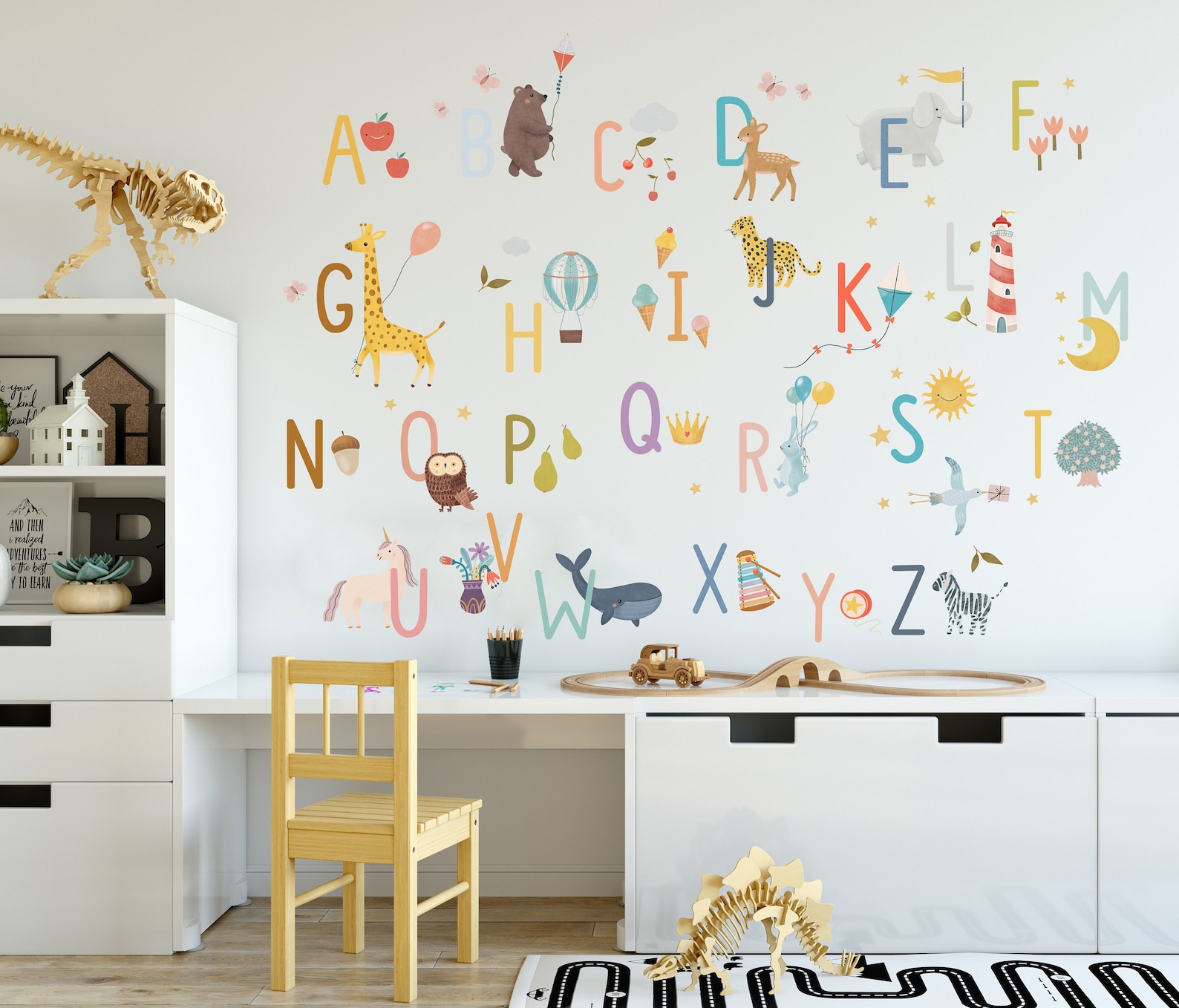 ABC Alphabet Wall Decal - Educational Nursery Decor, Removable Vinyl ...
