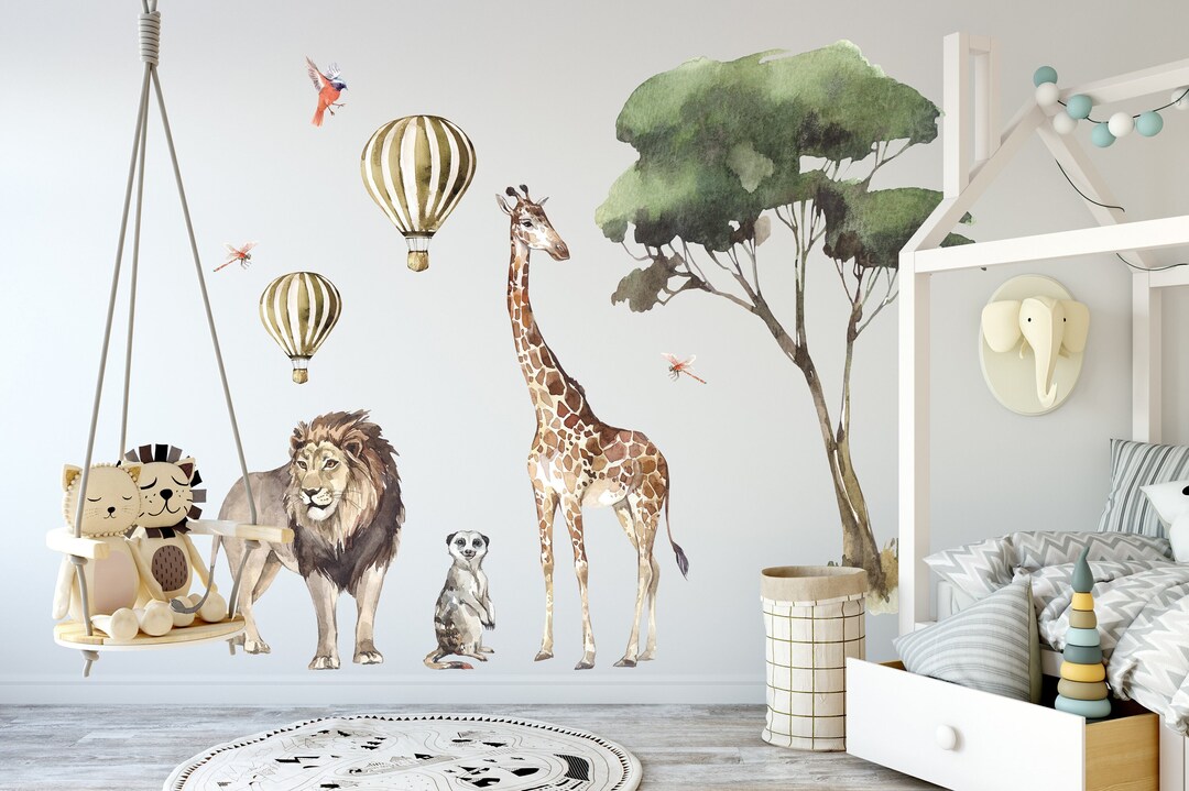 Safari Animals Wall Decal: Jungle Nursery Kids Room Decor - Etsy