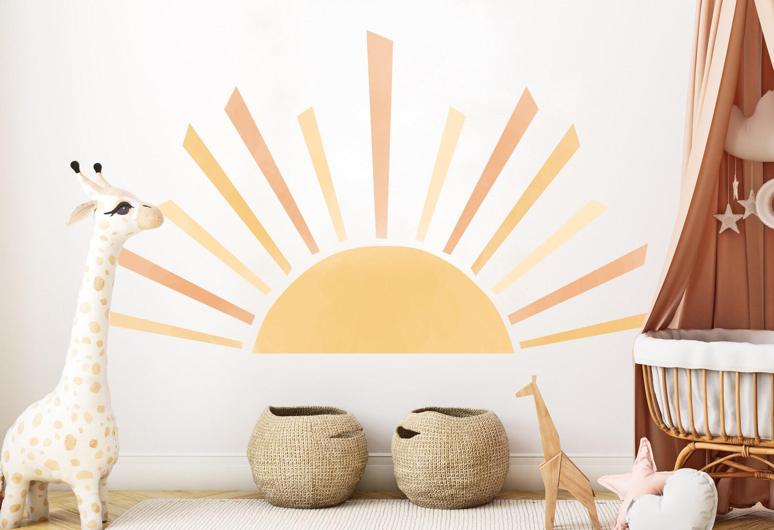Boho Wall Decal Boho Kids Sun Wall Decal Boho Headboard Etsy