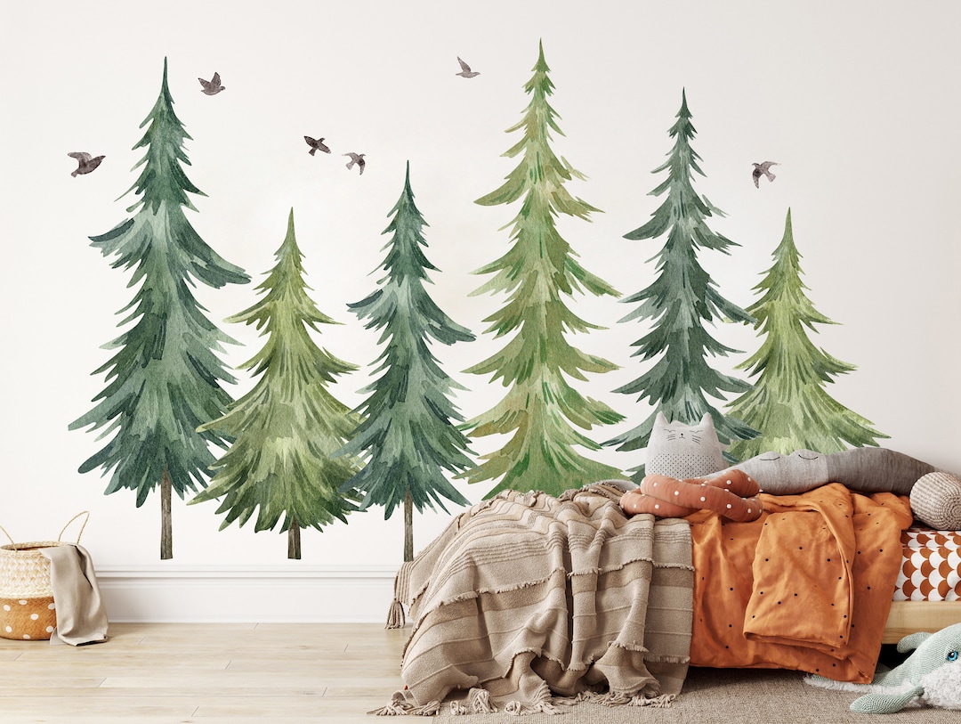 XXL Tree Wall Decal for Nursery, Forest Wall Sticker, Woodland Baby ...