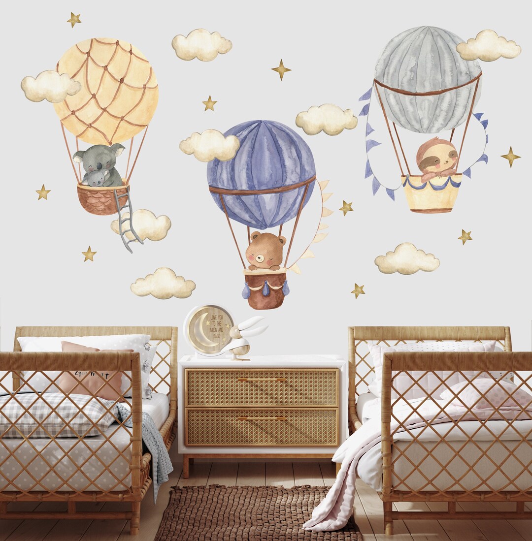 Hot Air Balloon Decals, Air Balloon Sticker Nursery, Playroom Wall