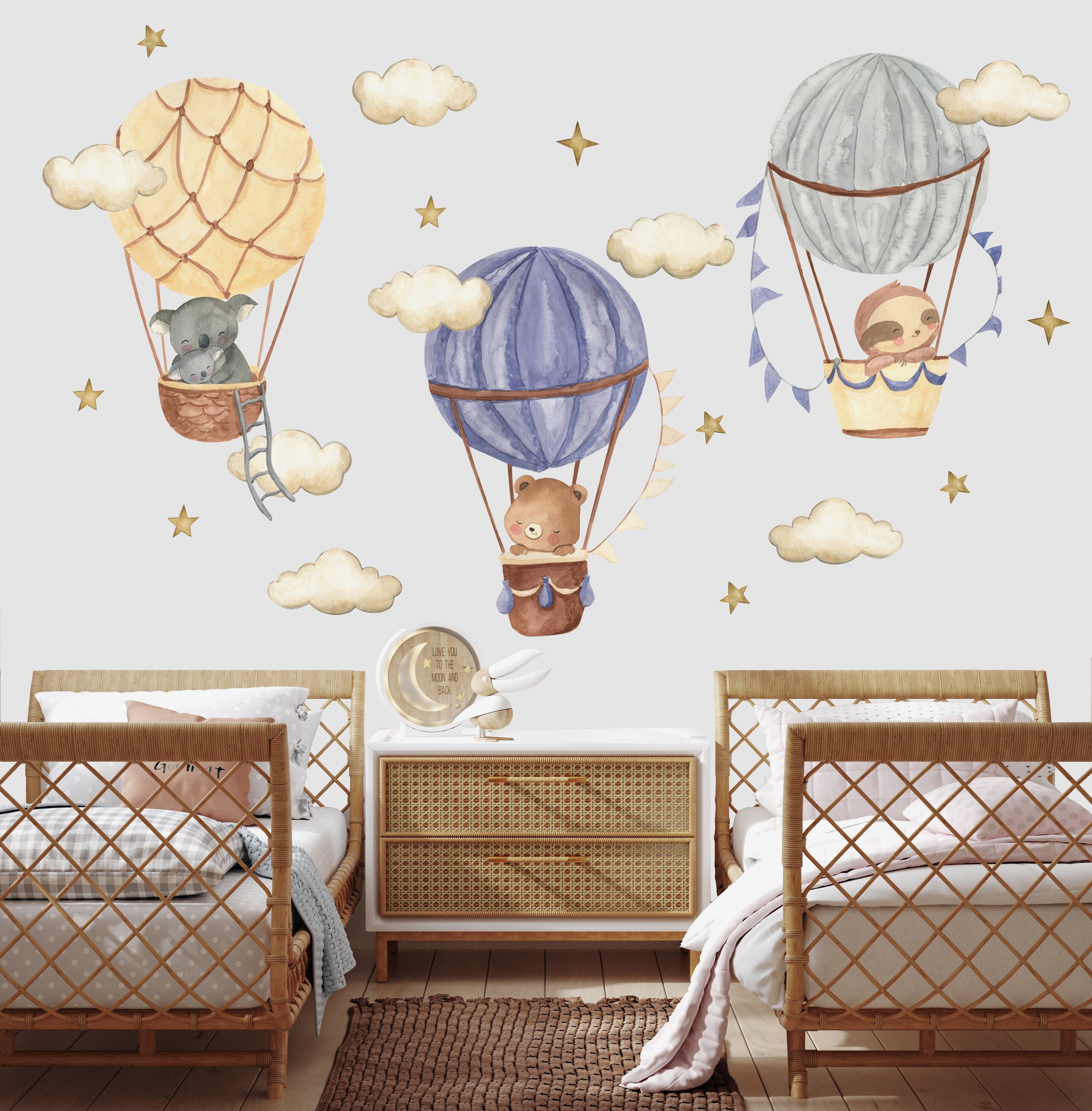 Hot Air Balloon Wall Decals: Nursery Playroom Decor - Etsy
