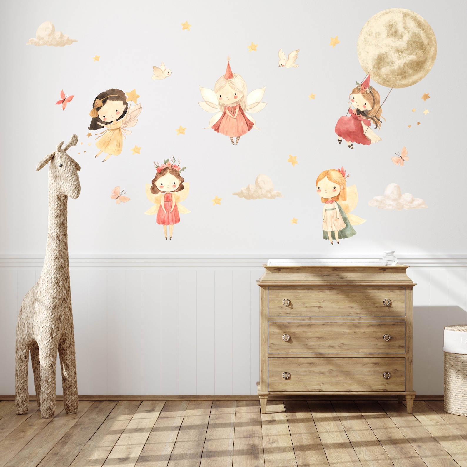 Watercolor Fairy Wall Decal, Removable Nursery Sticker - Etsy
