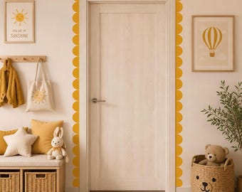 Scalloped Wavy Wall Decal, Self-Adhesive Wall Border