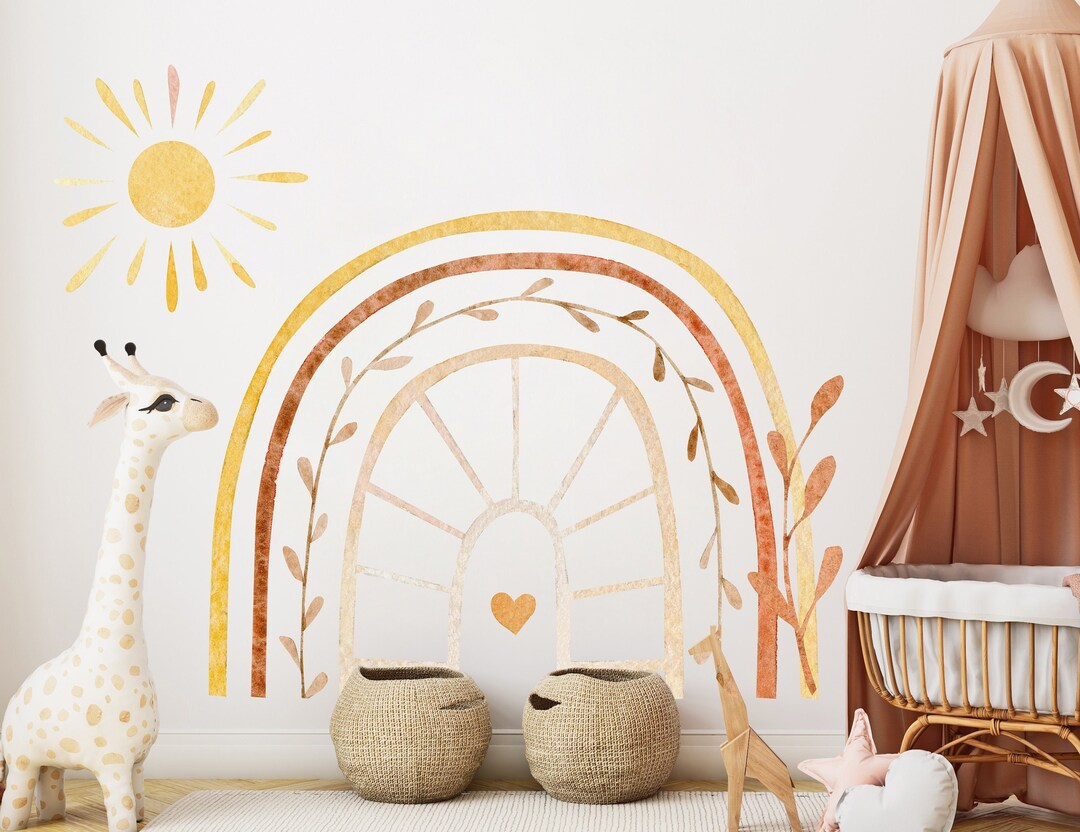 Watercolor Rainbow Wall Decal: Boho Nursery Sticker - Etsy