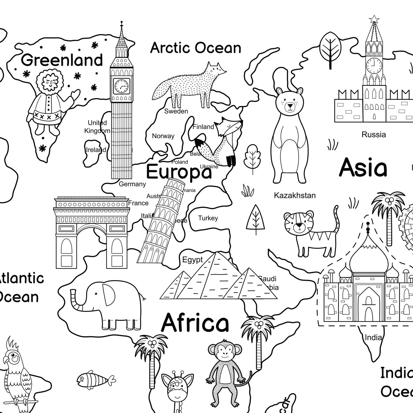 World Map Tapestry, Kids World Map Tapestry, Nursery World Map, World